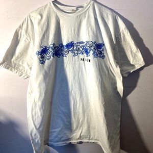 Maui Turtle Blue and White Graphic Tshirt Top